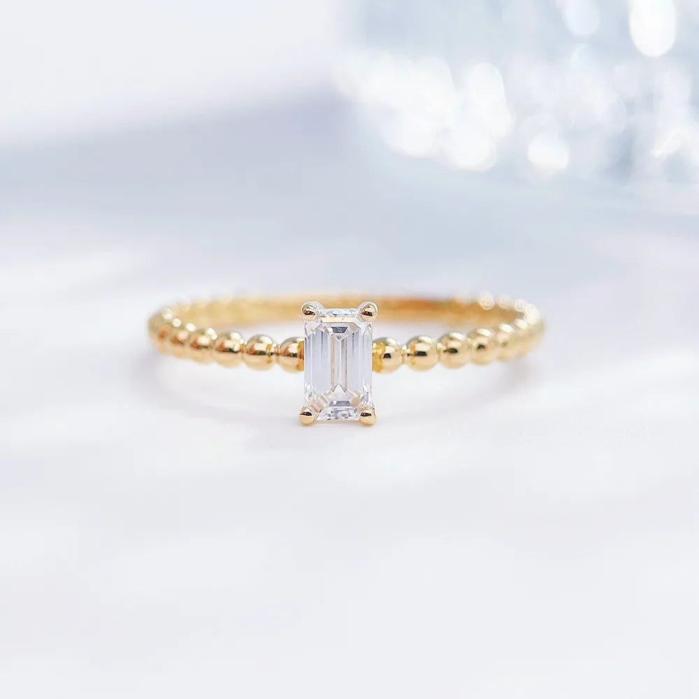 0.31 ct Minimalist Emerald-Cut Lab-Grown Diamond Ring in 18K Yellow Gold – APYFR0186-Y