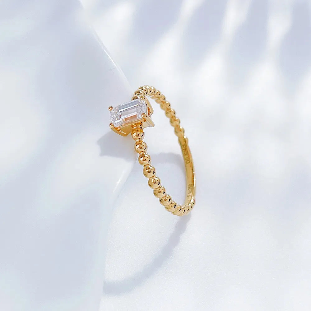 0.31 ct Minimalist Emerald-Cut Lab-Grown Diamond Ring in 18K Yellow Gold – APYFR0186-Y