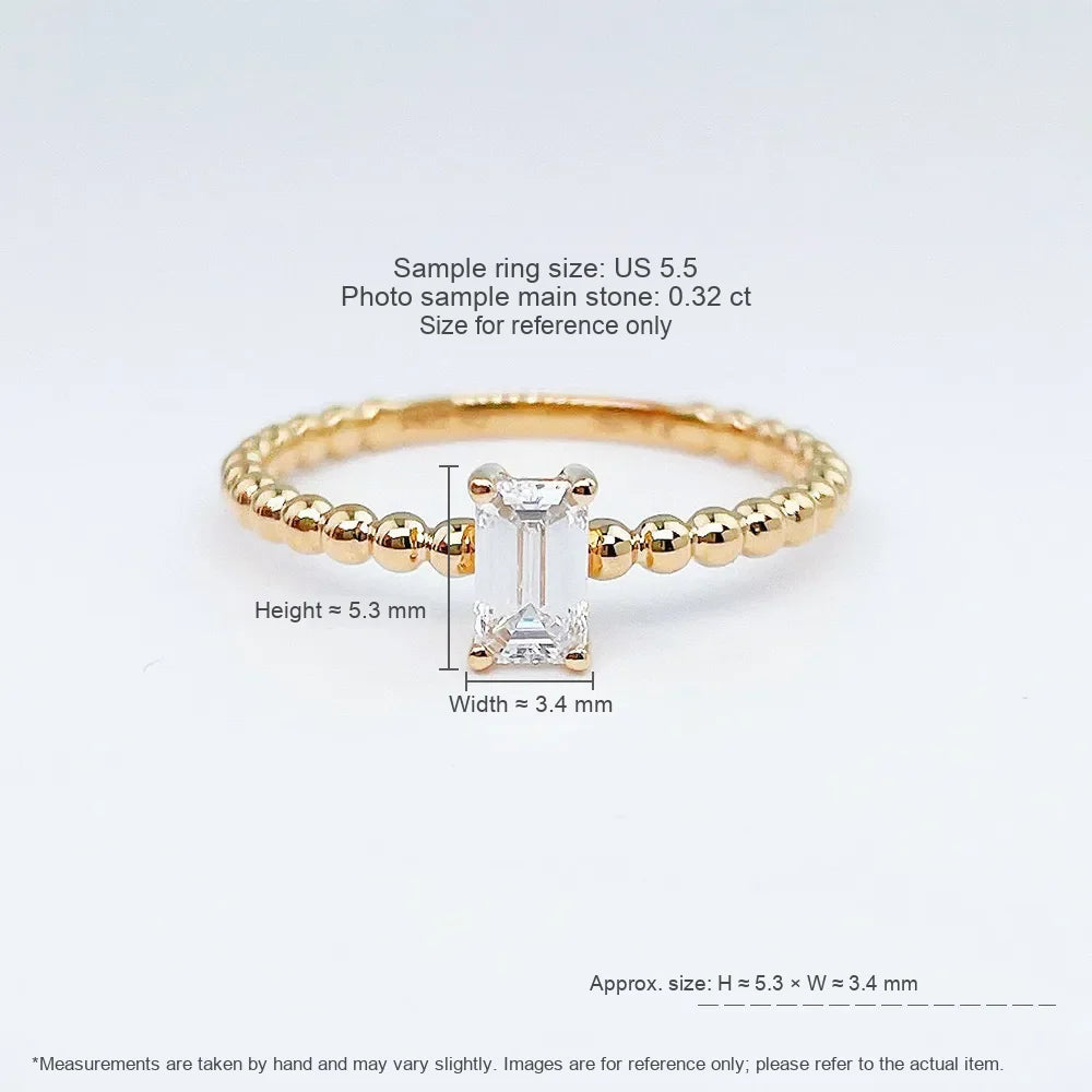 0.31 ct Minimalist Emerald-Cut Lab-Grown Diamond Ring in 18K Yellow Gold – APYFR0186-Y