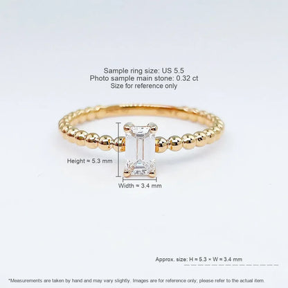 0.31 ct Minimalist Emerald-Cut Lab-Grown Diamond Ring in 18K Yellow Gold – APYFR0186-Y