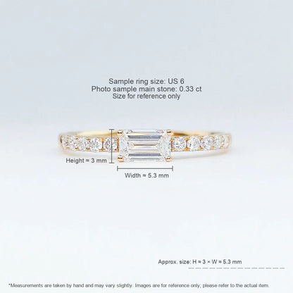 0.31 ct Emerald-Cut Lab-Grown Diamond Ring in 18K Yellow Gold – APYFR0187-Y