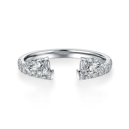 0.42 ctw Celestial Princess-Cut Lab-Grown Diamond Ring in 18K White Gold