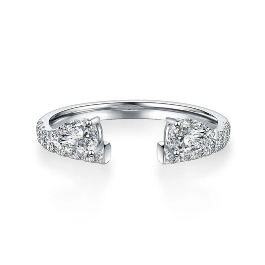 0.42 ctw Celestial Princess-Cut Lab-Grown Diamond Ring in 18K White Gold