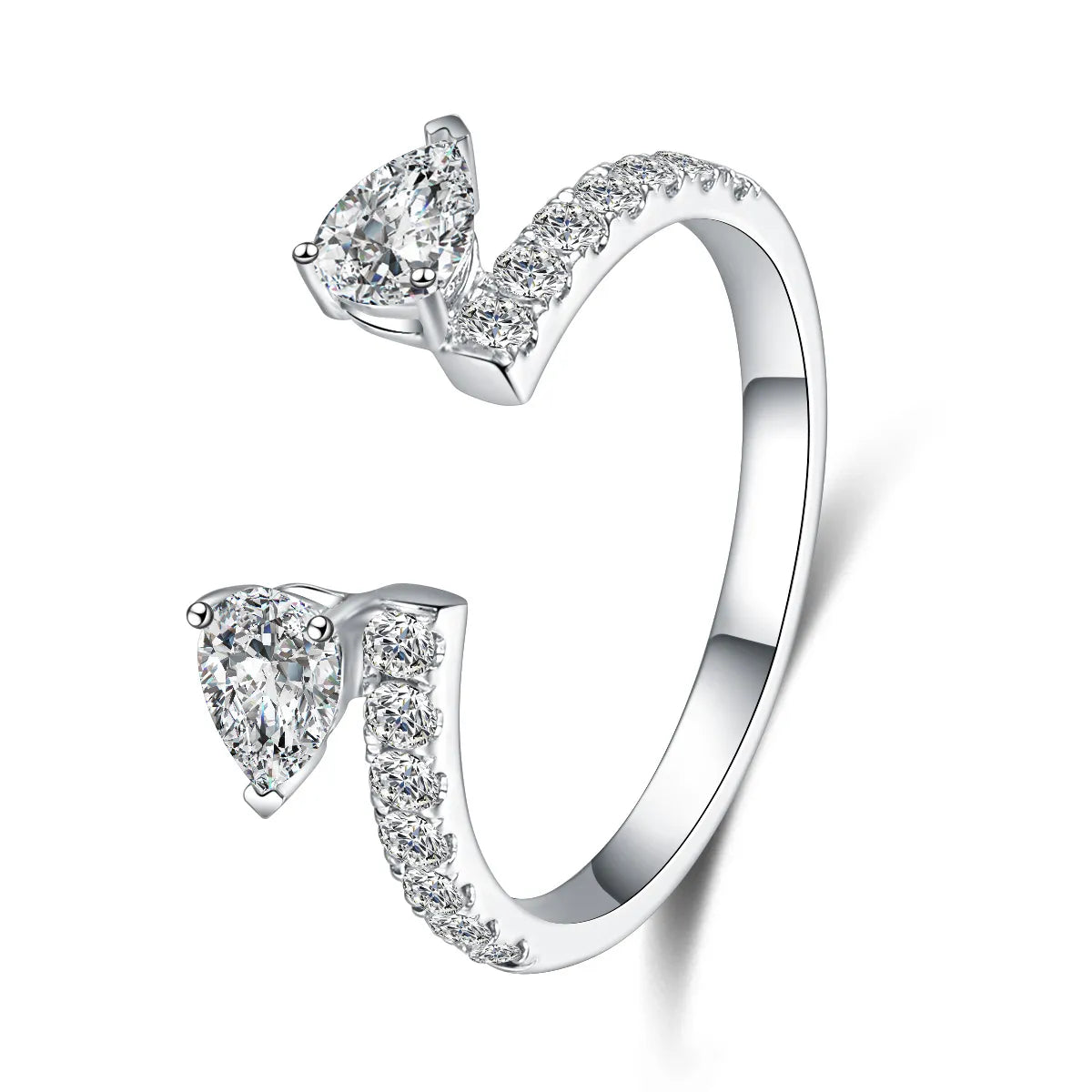0.42 ctw Celestial Princess-Cut Lab-Grown Diamond Ring in 18K White Gold