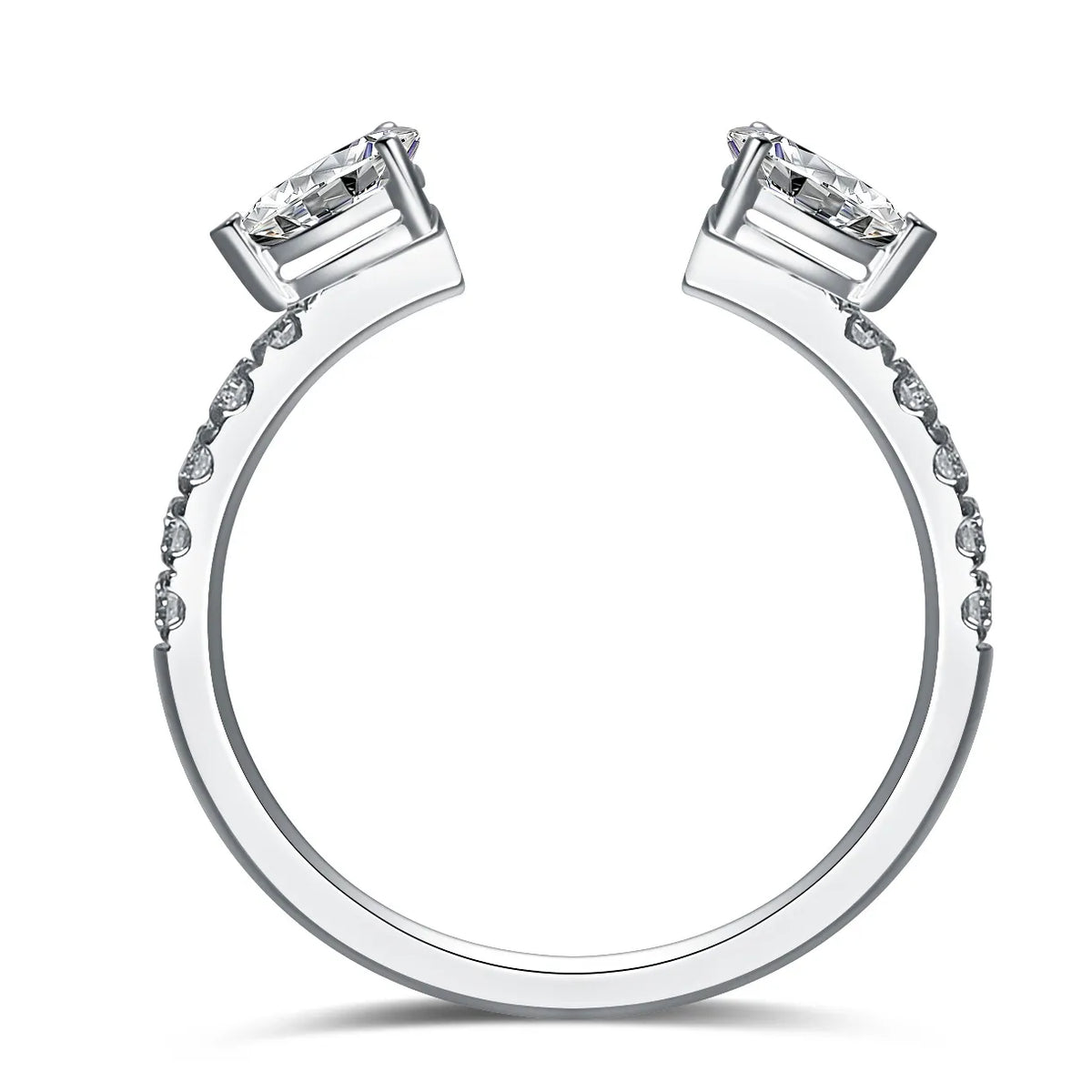 0.42 ctw Celestial Princess-Cut Lab-Grown Diamond Ring in 18K White Gold