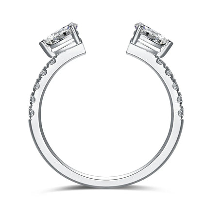 0.42 ctw Celestial Princess-Cut Lab-Grown Diamond Ring in 18K White Gold