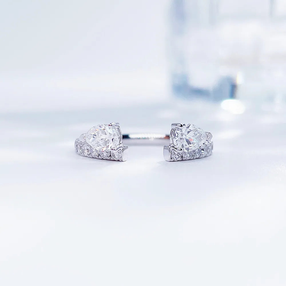 0.42 ctw Celestial Princess-Cut Lab-Grown Diamond Ring in 18K White Gold