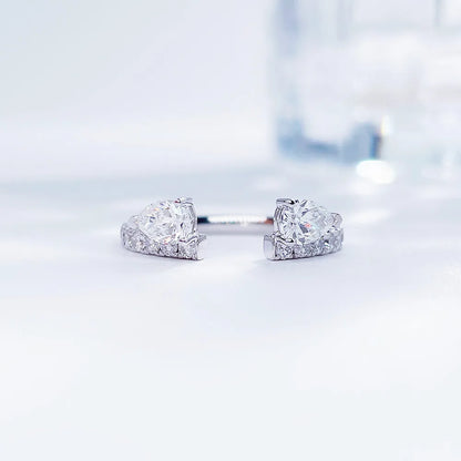 0.42 ctw Celestial Princess-Cut Lab-Grown Diamond Ring in 18K White Gold