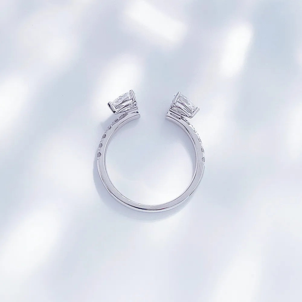 0.42 ctw Celestial Princess-Cut Lab-Grown Diamond Ring in 18K White Gold
