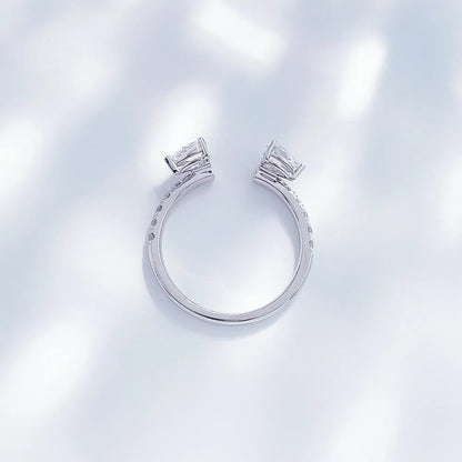0.42 ctw Celestial Princess-Cut Lab-Grown Diamond Ring in 18K White Gold