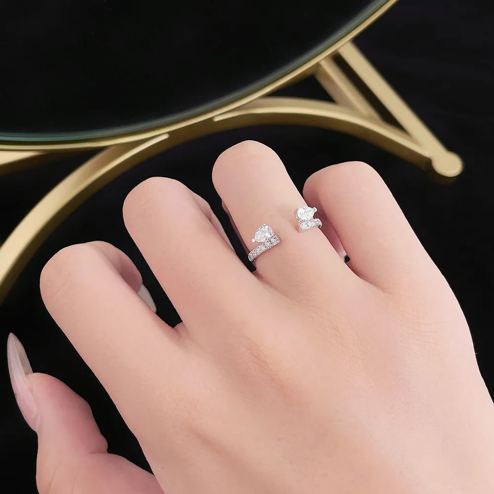 0.42 ctw Celestial Princess-Cut Lab-Grown Diamond Ring in 18K White Gold