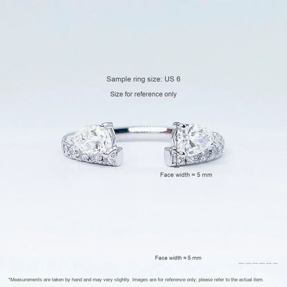 0.42 ctw Celestial Princess-Cut Lab-Grown Diamond Ring in 18K White Gold