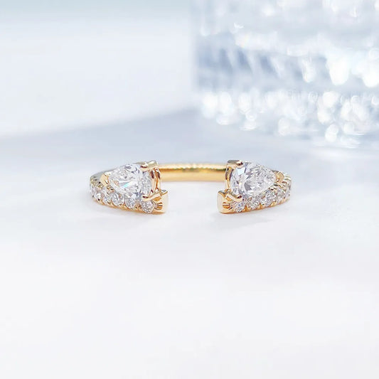 0.46 ctw Pear-Cut Lab-Grown Diamond Ring in 18K Yellow Gold – APYFR0188-Y