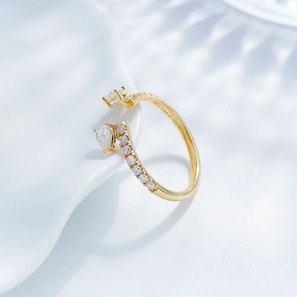 0.46 ctw Pear-Cut Lab-Grown Diamond Ring in 18K Yellow Gold – APYFR0188-Y