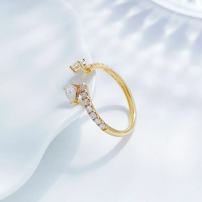 0.46 ctw Pear-Cut Lab-Grown Diamond Ring in 18K Yellow Gold – APYFR0188-Y