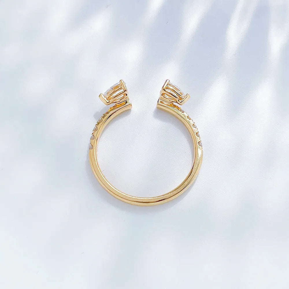 0.46 ctw Pear-Cut Lab-Grown Diamond Ring in 18K Yellow Gold – APYFR0188-Y