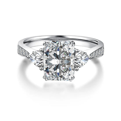 2.69 ct Princess-Cut Lab-Grown Diamond Three-Stone Ring in PT950 Platinum