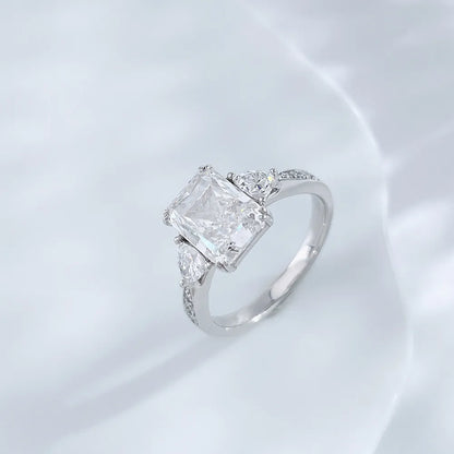 2.69 ct Princess-Cut Lab-Grown Diamond Three-Stone Ring in PT950 Platinum