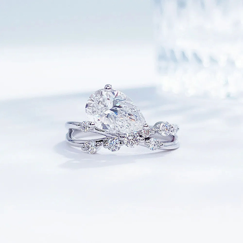 1.53 ct Celestial Pear-Cut Lab-Grown Diamond Ring in PT950 Platinum – APYFR0193-PT