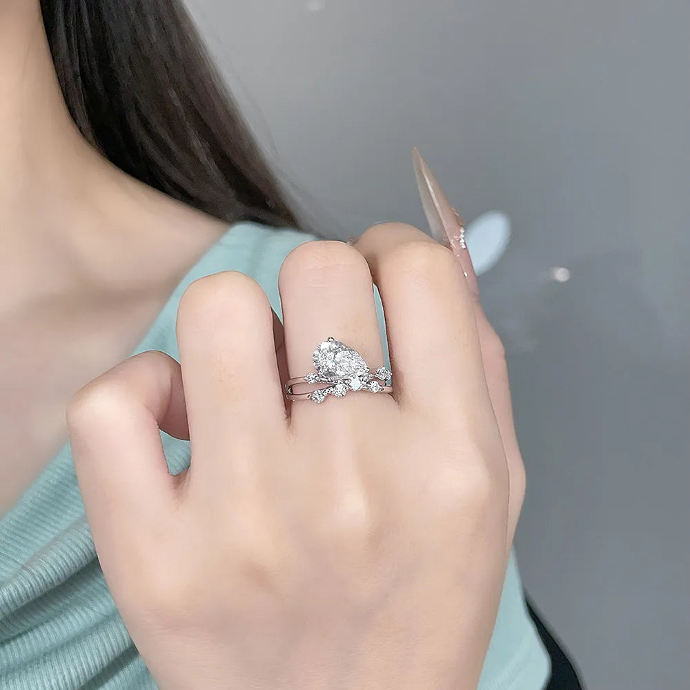1.53 ct Celestial Pear-Cut Lab-Grown Diamond Ring in PT950 Platinum – APYFR0193-PT