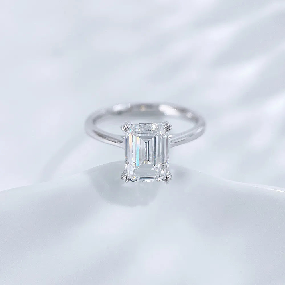3.19 ct Celestial Emerald-Cut Lab-Grown Diamond Ring in 18K White Gold – APYFR0197-W
