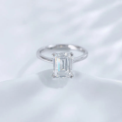 3.19 ct Celestial Emerald-Cut Lab-Grown Diamond Ring in 18K White Gold – APYFR0197-W