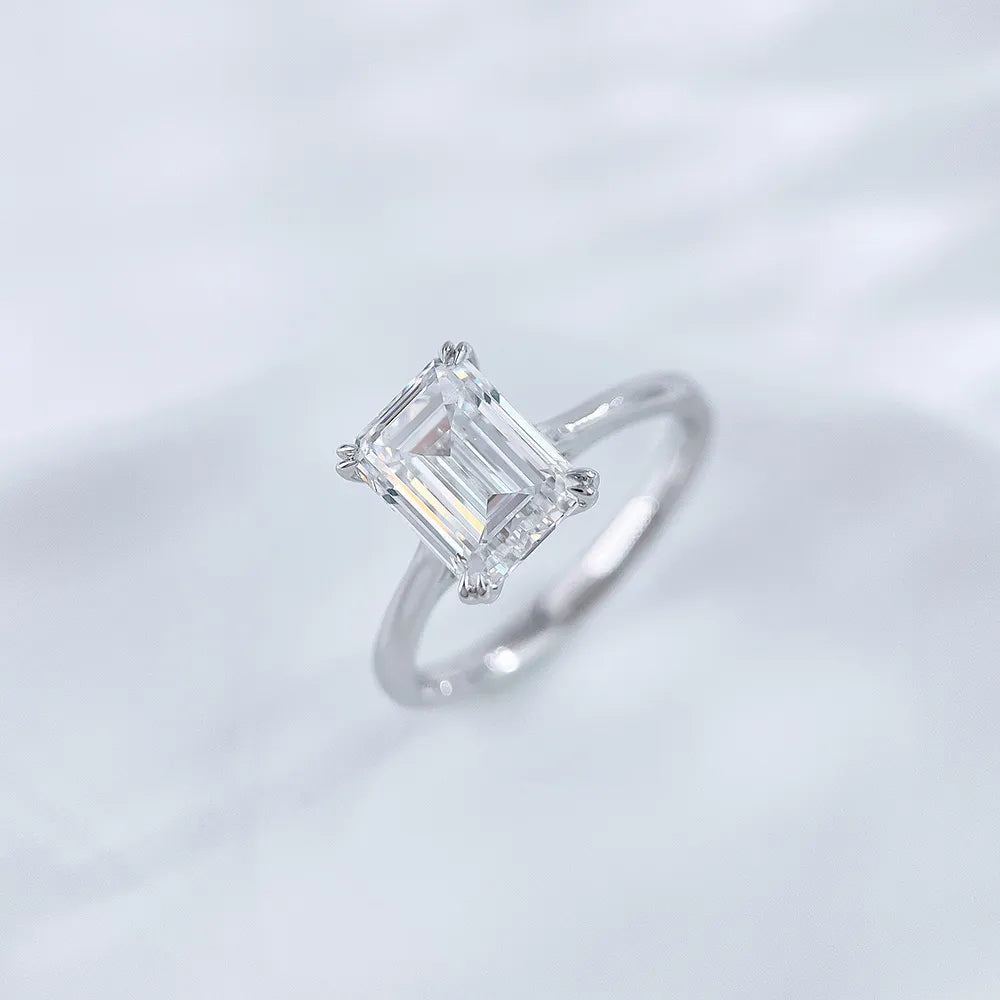 3.19 ct Celestial Emerald-Cut Lab-Grown Diamond Ring in 18K White Gold – APYFR0197-W