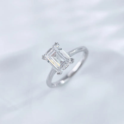 3.19 ct Celestial Emerald-Cut Lab-Grown Diamond Ring in 18K White Gold – APYFR0197-W