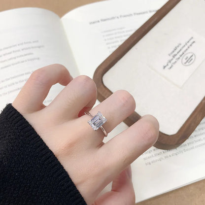 3.19 ct Celestial Emerald-Cut Lab-Grown Diamond Ring in 18K White Gold – APYFR0197-W