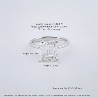 3.19 ct Celestial Emerald-Cut Lab-Grown Diamond Ring in 18K White Gold – APYFR0197-W