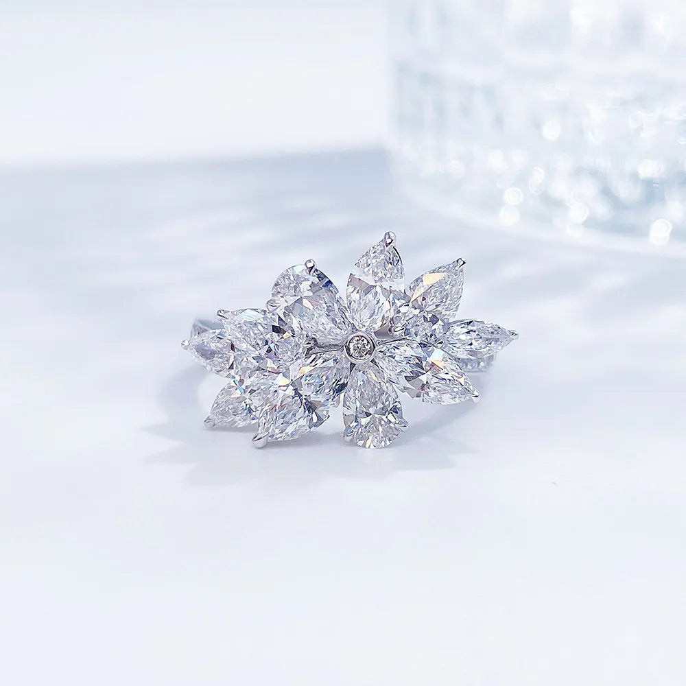 2.74 ctw Floral Mixed-Cut Lab-Grown Diamond Ring in PT950 Platinum