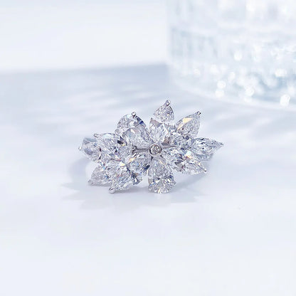 2.74 ctw Floral Mixed-Cut Lab-Grown Diamond Ring in PT950 Platinum