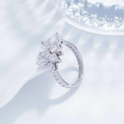 2.74 ctw Floral Mixed-Cut Lab-Grown Diamond Ring in PT950 Platinum