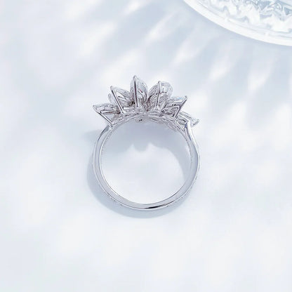 2.74 ctw Floral Mixed-Cut Lab-Grown Diamond Ring in PT950 Platinum