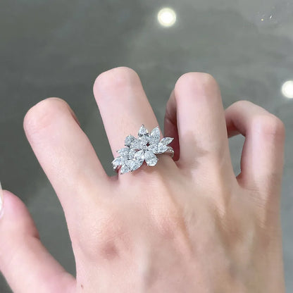 2.74 ctw Floral Mixed-Cut Lab-Grown Diamond Ring in PT950 Platinum