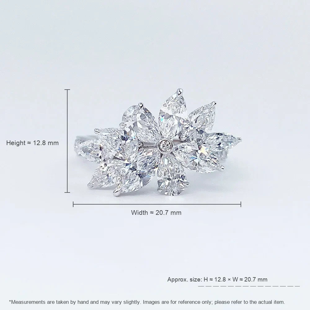 2.74 ctw Floral Mixed-Cut Lab-Grown Diamond Ring in PT950 Platinum