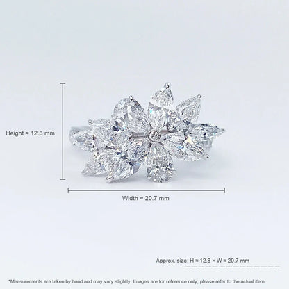 2.74 ctw Floral Mixed-Cut Lab-Grown Diamond Ring in PT950 Platinum