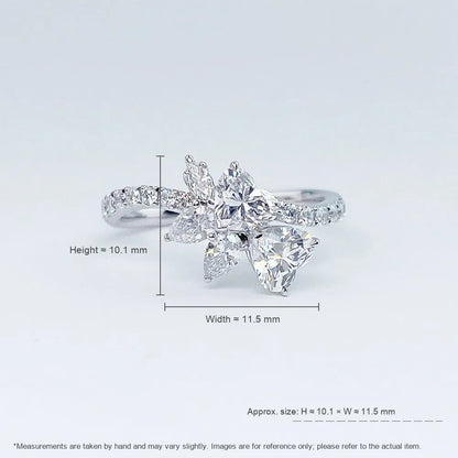 1.24 ctw Celestial Mixed-Cut Lab-Grown Diamond Ring in PT950 Platinum – APYFR0201-PT