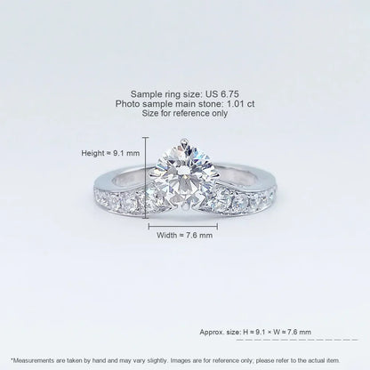 1.06 ct Crown Four-Prong Round-Cut Lab-Grown Diamond Ring in PT950 Platinum