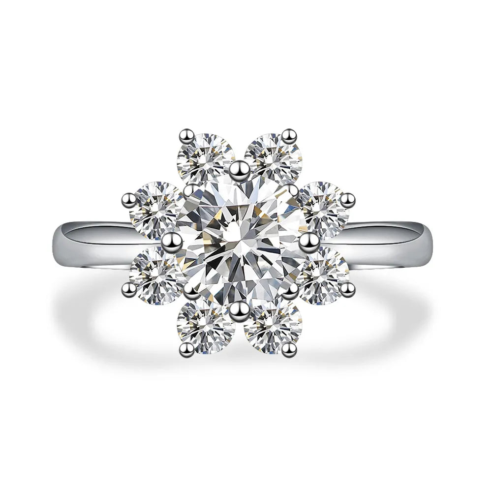 1.28 ct Snowflake Round-Cut Lab-Grown Diamond Ring in PT950 Platinum