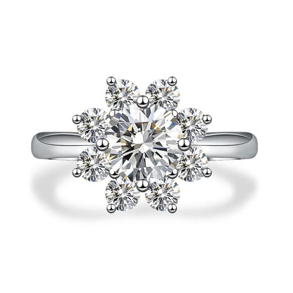 1.28 ct Snowflake Round-Cut Lab-Grown Diamond Ring in PT950 Platinum