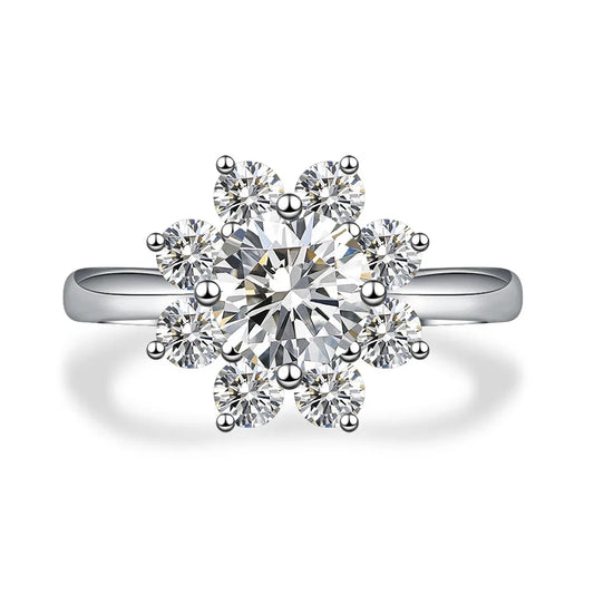 1.28 ct Snowflake Round-Cut Lab-Grown Diamond Ring in PT950 Platinum