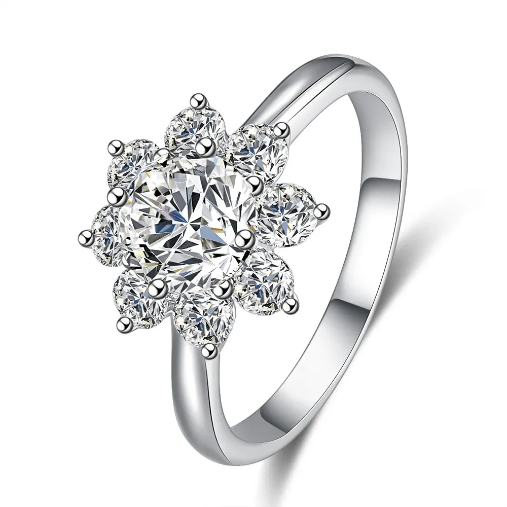 1.28 ct Snowflake Round-Cut Lab-Grown Diamond Ring in PT950 Platinum