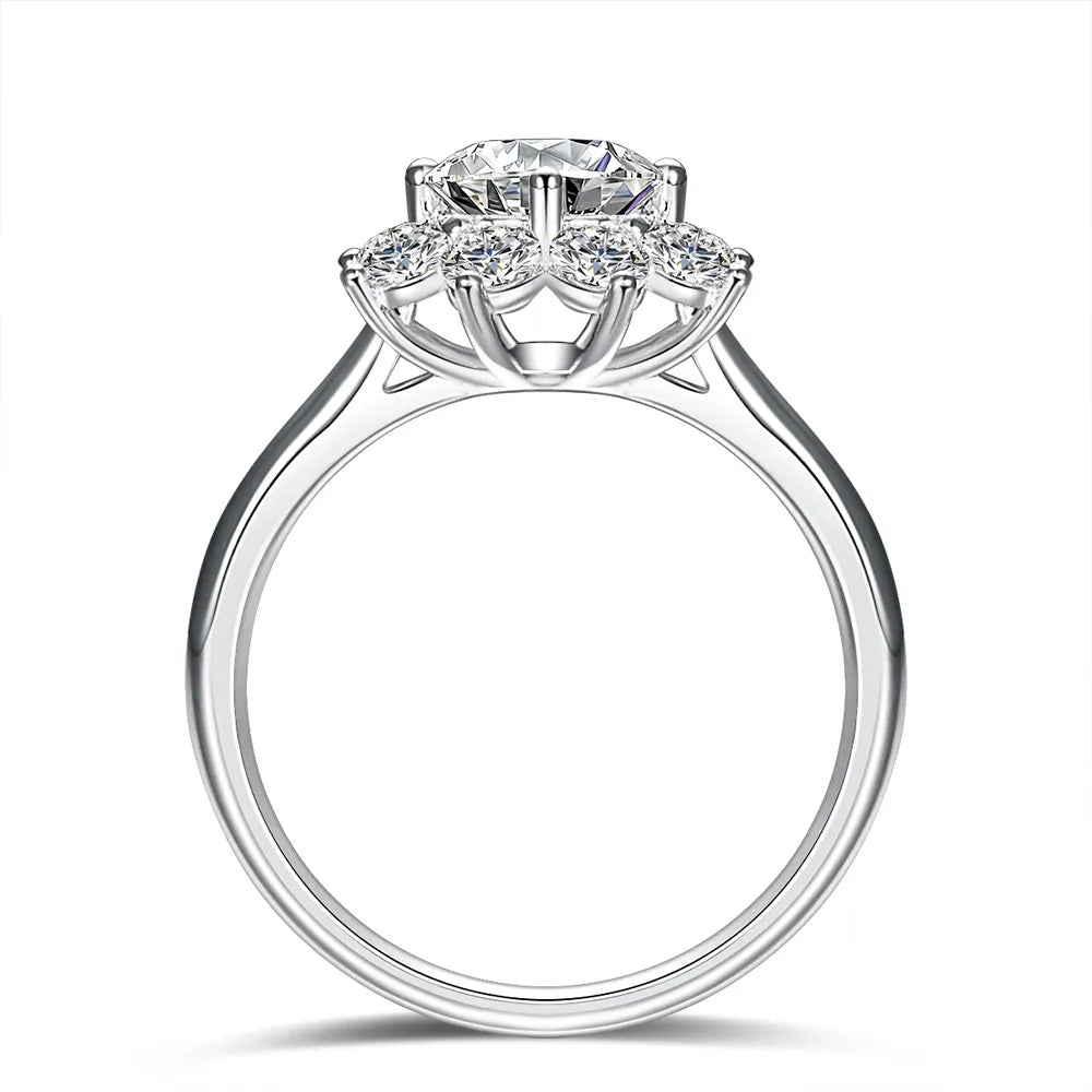 1.28 ct Snowflake Round-Cut Lab-Grown Diamond Ring in PT950 Platinum