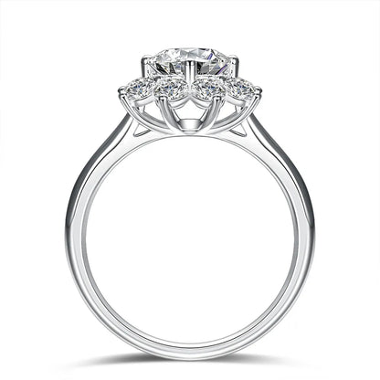 1.28 ct Snowflake Round-Cut Lab-Grown Diamond Ring in PT950 Platinum