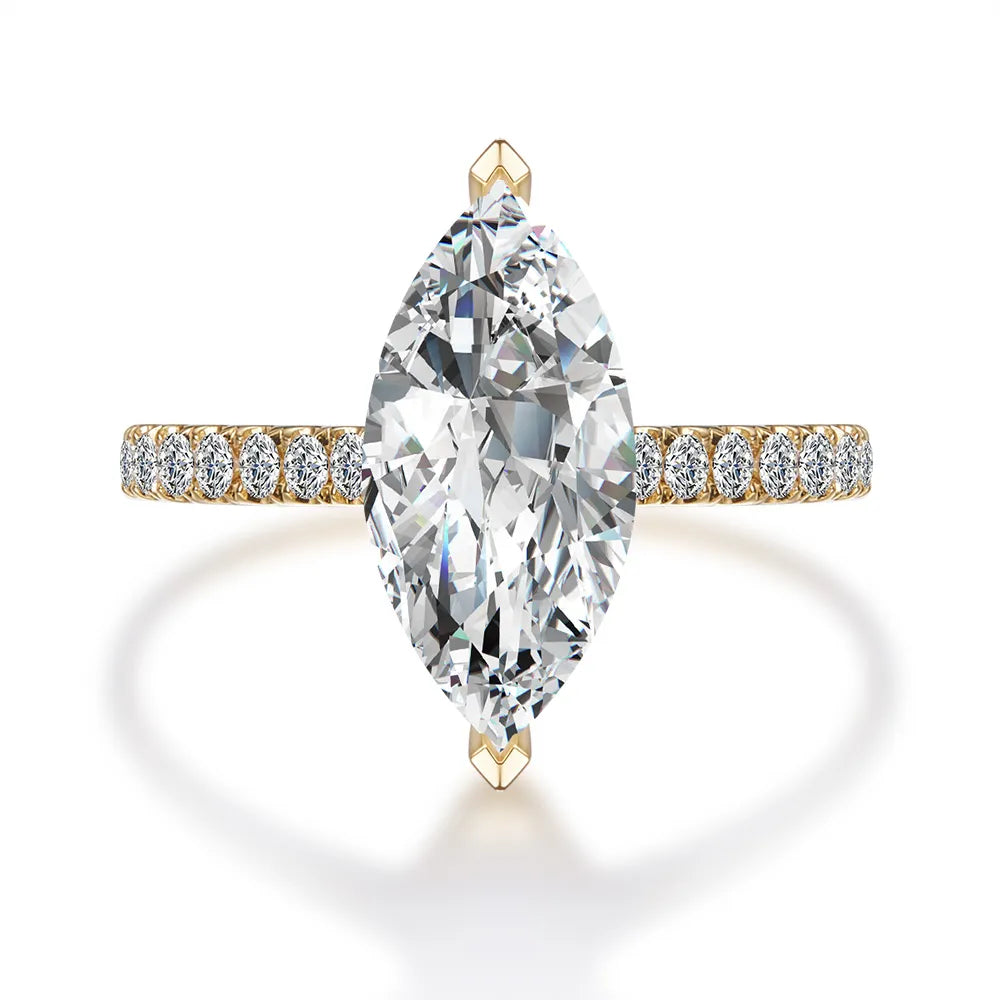 3.07 ct Marquise-Cut Lab-Grown Diamond Ring in 18K Yellow Gold – APYFR0208-Y