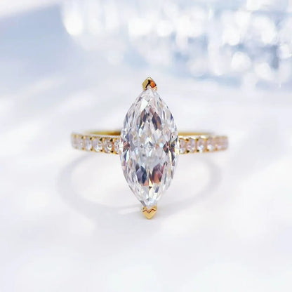 3.07 ct Marquise-Cut Lab-Grown Diamond Ring in 18K Yellow Gold – APYFR0208-Y