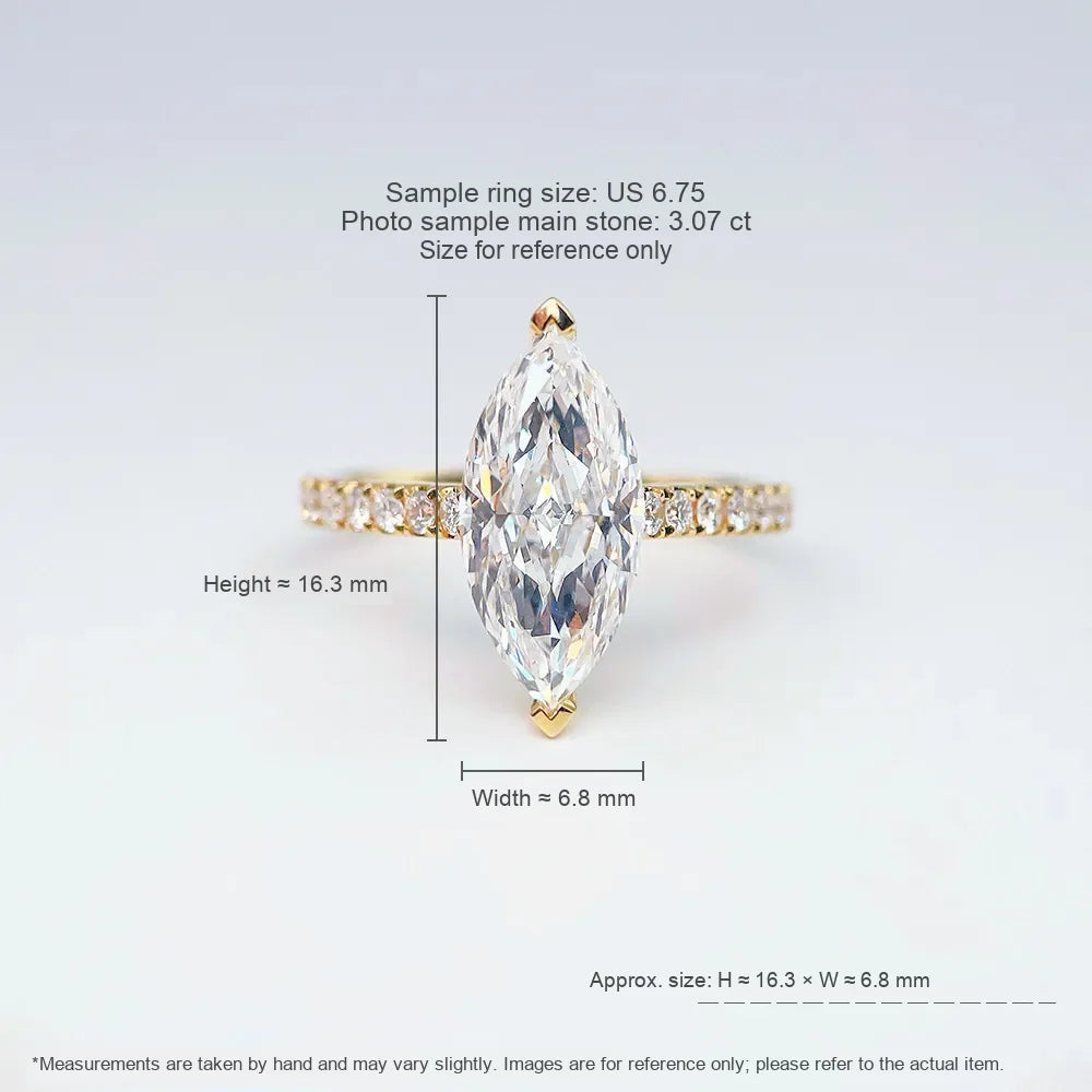 3.07 ct Marquise-Cut Lab-Grown Diamond Ring in 18K Yellow Gold – APYFR0208-Y