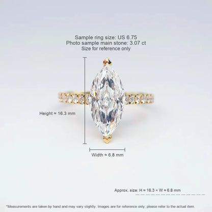 3.07 ct Marquise-Cut Lab-Grown Diamond Ring in 18K Yellow Gold – APYFR0208-Y