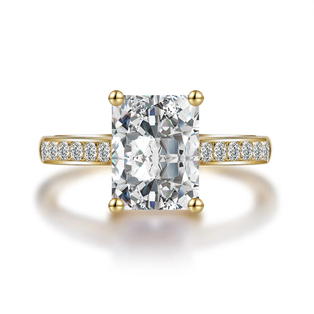 3.03 ct Statement Four-Prong Radiant-Cut Lab-Grown Diamond Ring in 18K Yellow Gold